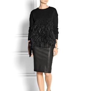 Elizabeth & James Iconic Ostrich Feather Cotton Sweater